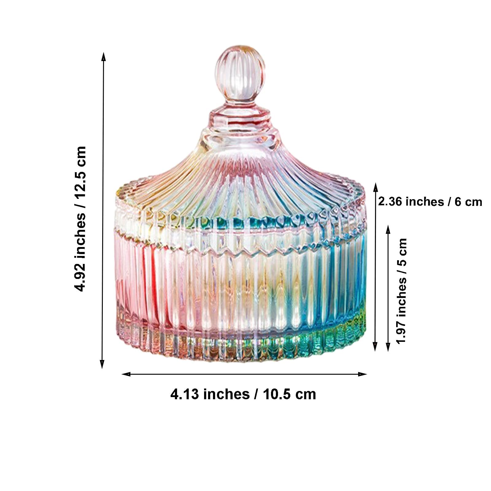 Qopoto Body Powder Puff and Container, Glass Box for Dust Puff, Powder applicator with Case for Dusting powder (colorful)