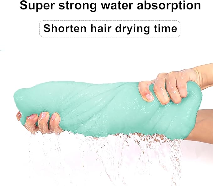 Microfiber Hair Drying Towel Wrap for Women, Hair Turbans Towel for Wet Hair,turbie Twist Hair Towels(The Color of the Picture is for Reference only) (Dark Blue,Light Blue,Light Green)