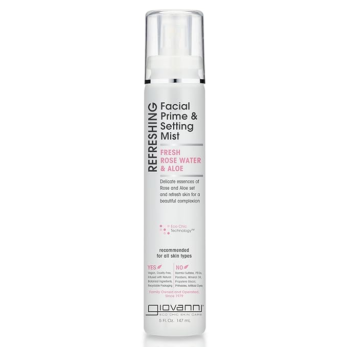 GIOVANNI Refreshing Facial Prime Setting Mist, 5 Fl oz