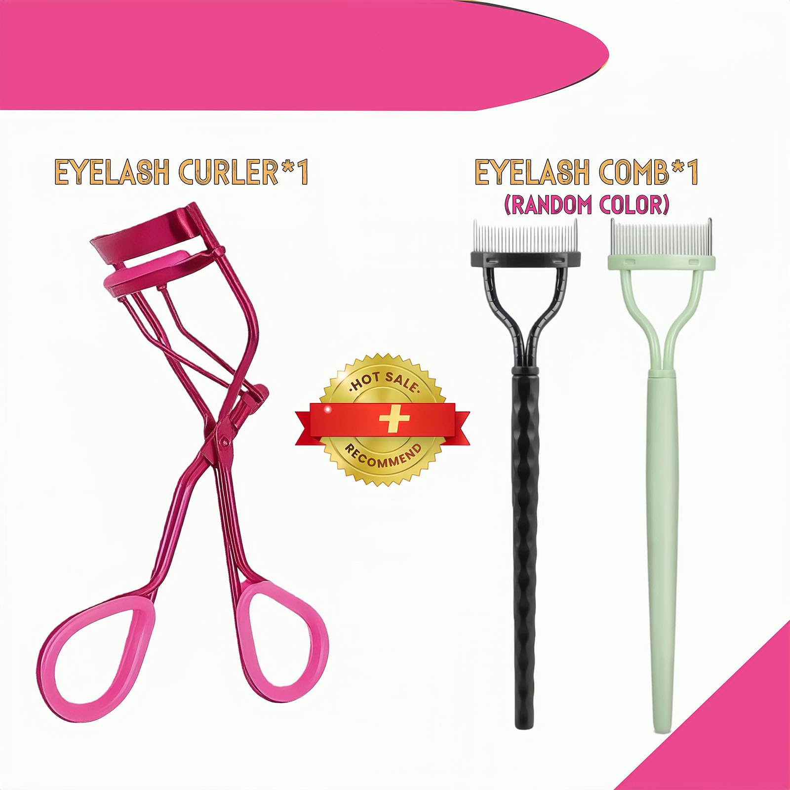 Acavado Professional Eyelash Curler with Lash Comb – Award-Winning Design – Pinch-Free, Effortless Curl for a Lash-Lift Effect in Seconds, Perfect for Home or Travel, Rose