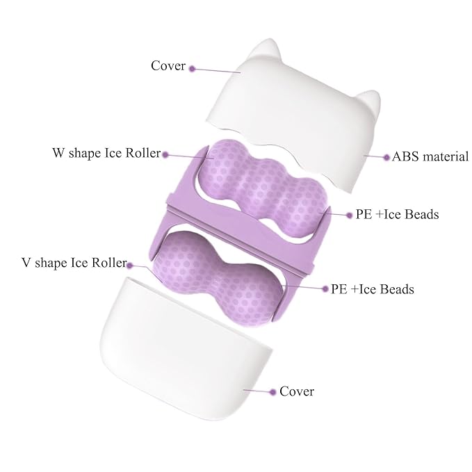 2026 New Ice Roller for Face Women,2 in 1 Face Eyes Roller,Facial Skin Care Tools,Gifts for Women Mom Wife(Purple)