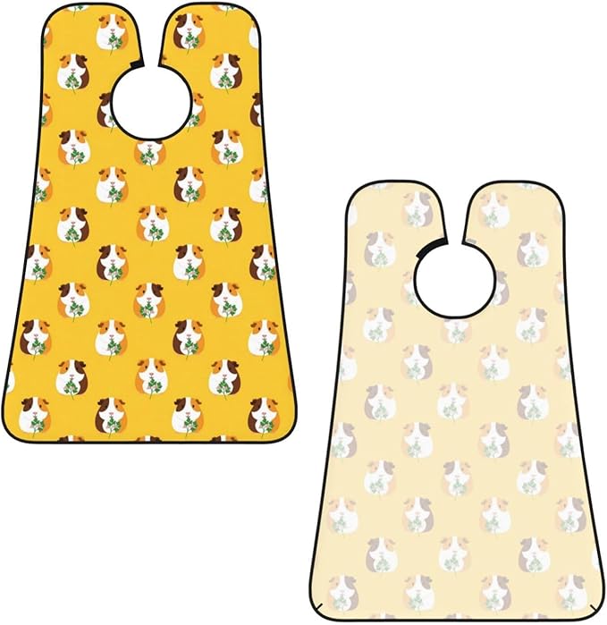 Waterproof Beard Trimming Bib, Non-Stick Hair Catcher for Men Shaving, Grooming Apron for Husband Dad, Cute Guine Pig Floral Shave Bib