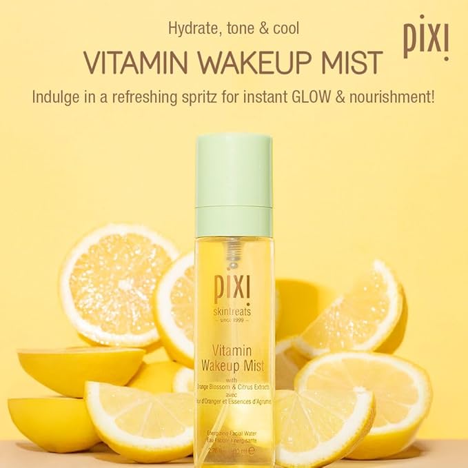 Pixi Vitamin-C Wakeup Mist | Helps Cool, Refresh, and Wake Up Skin | Adds Hydration | Boosting Treatment Toner | 2.7 fl oz / 80ml
