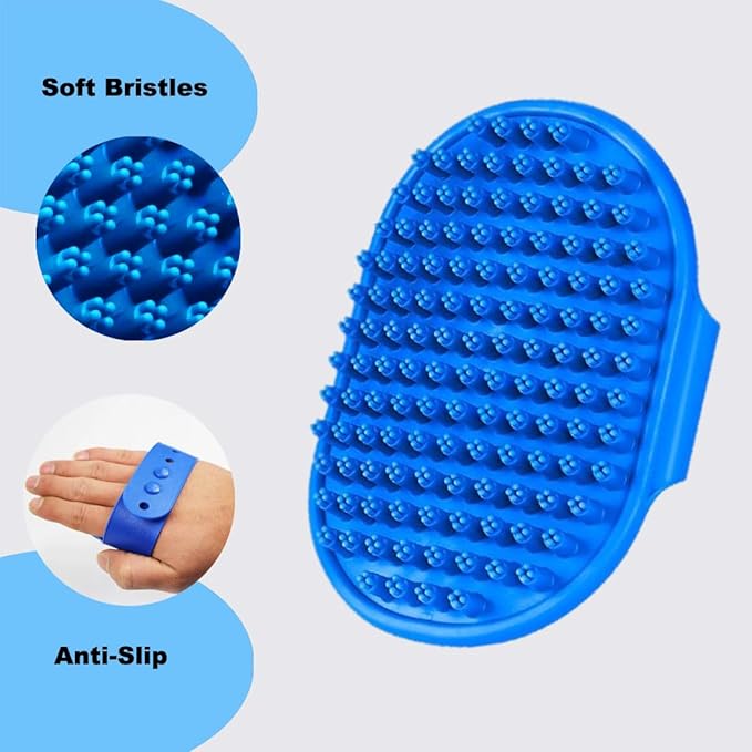 4PCS Pet Grooming Kit for Dogs and Cats, Dog Washing Gloves and Dog Bath Brush, Dog Shower & Shampoo Brush, Dog Scrubber for Bath, Massage and Grooming