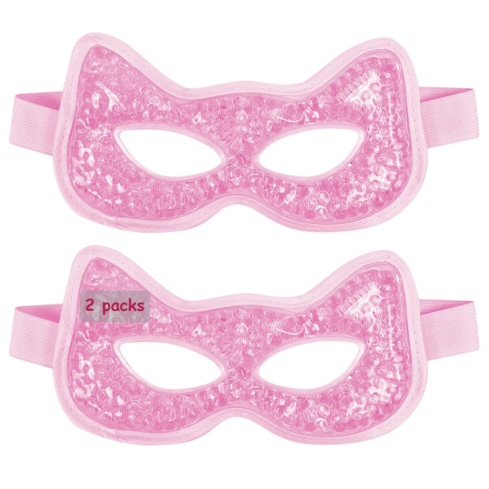CONBELLA 2PCS Cooling Eye Mask Gel Eye Mask, Reusable Hot Cold Therapy