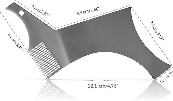 Stainless Steel Beard Shapers with Comb Beard Shaping Styling Tool Beard Shaping Template Guide Comb for Man Beard Trim Metal Stainless Steel Beard Styling Comb