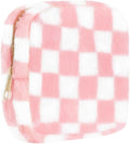 CekPo Sanitary Napkin Storage Bag, Zipper Period Bag, Checkered Portable Menstrual Pad Bag Panty Liners, Tampon Storage Pouch for Women Ladies Daily Use Storage Purse Travel