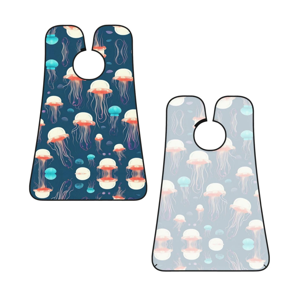 YQxwJL Jellyfish Pattern Print Beard Bib Shaving Apron, Beard Hair Trimming Cape Gift For Dad