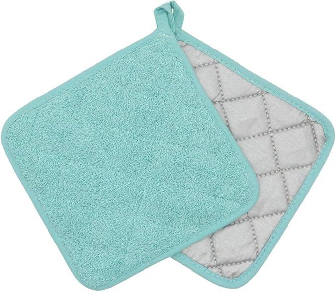 GQZLUCK Cotton Pot Holders, Hot Pads for Kitchen,Set of 4, Sky Blue