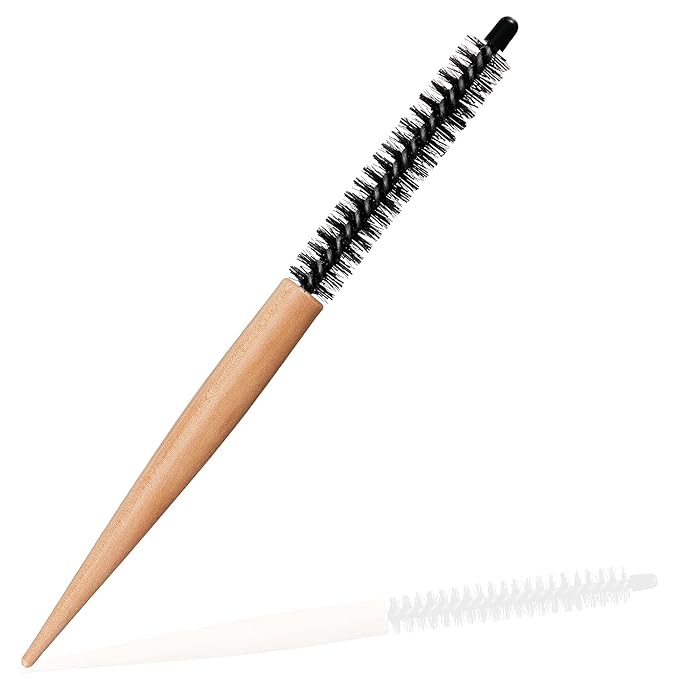 Mini Roller Quiff Brush for Hair Styling - Round Comb for Thin Short Hair, Bangs, Beard Lifting and Curling(10 Inch)