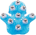 Boseen Handheld Massage Ball for Muscle Back Neck Joint Foot Shoulder Leg Pain Relief - Palm Shaped Massage Tool with Roller Balls, Portable Design, Blue