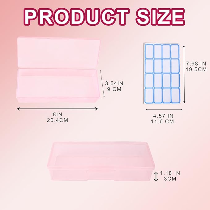 Suseniii Plastic Nail Storage Manicure Tool Box, 4PCS Storage Personal Box Nail Implement Storage Box Organizer Case Box for Nail Art Pedicure Supply (Pink-4pcs, Large)