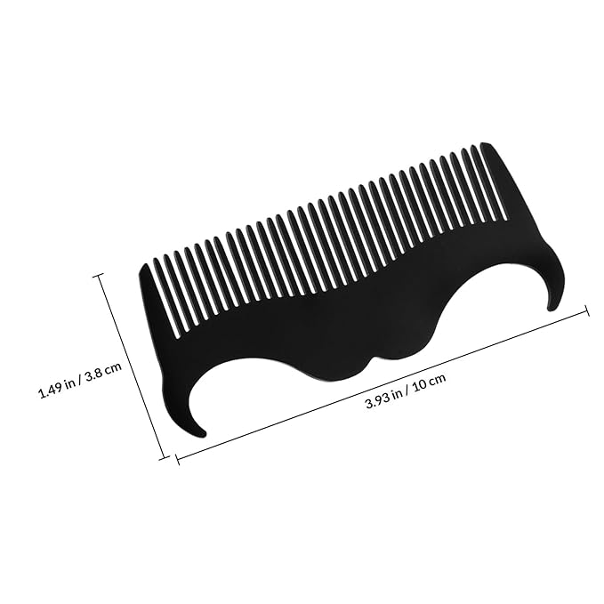 Beard Shaper Tool Stainless Steel Comb Mustache Styling Guide Small Metal Beard Trimmer Accessory for Men Portable Grooming Kit with Black Opp Pocket