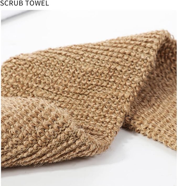 Elolicu Jute Back Wash Strap, Hemp Back Scrubber Double Sided Natural Exfoliating Hemp Gloves Massage Strap Body Towel Brush Shower Exfoliating Belt for Back Bath Deep Clean Invigorate Your Skin