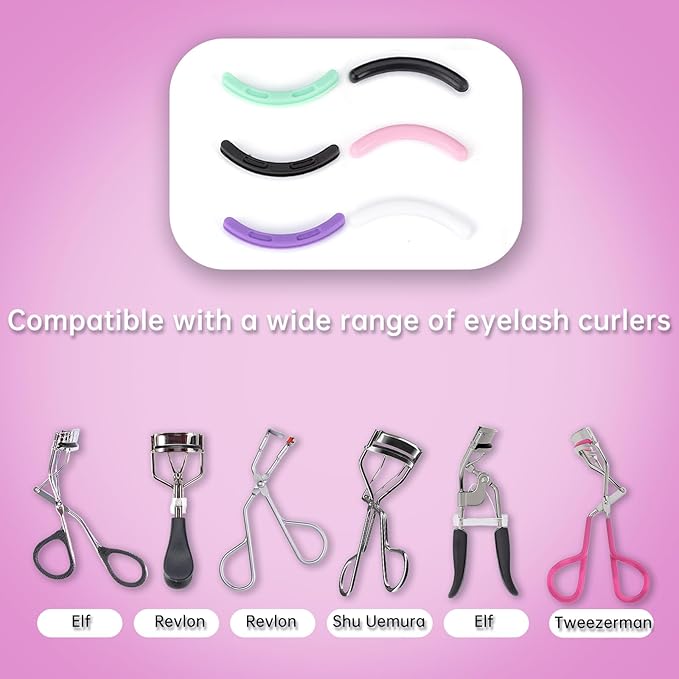 Eyelash Curler Refills Compatible with shu uemura,Eyelash Curler Pads 24PCS,Silicone Lash Curler Refill Pads Compatible with shu uemura (Colorful)