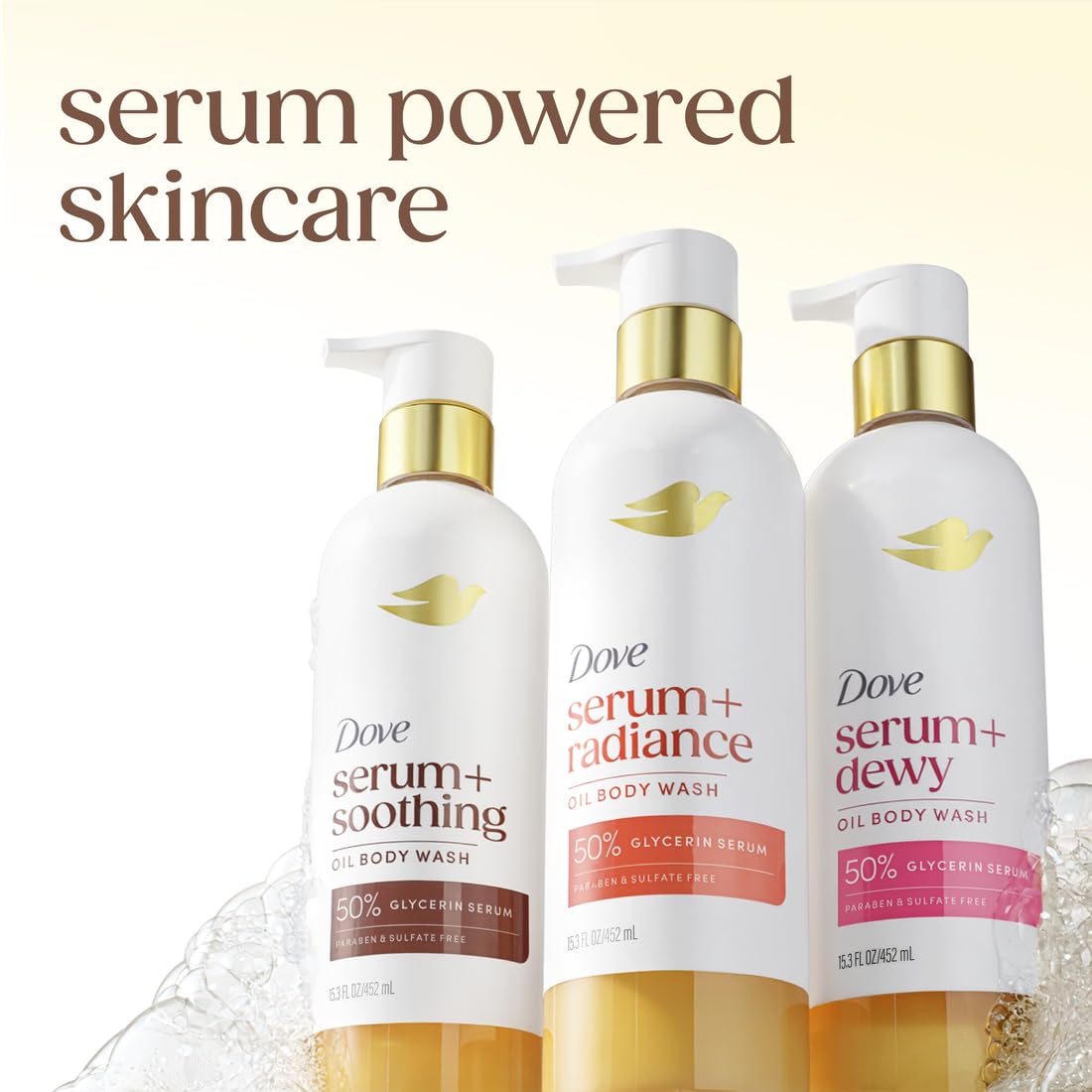 Dove Serum+ Soothing Oil Body Wash, Almond & Oil Sandalwood, 15.3 fl oz