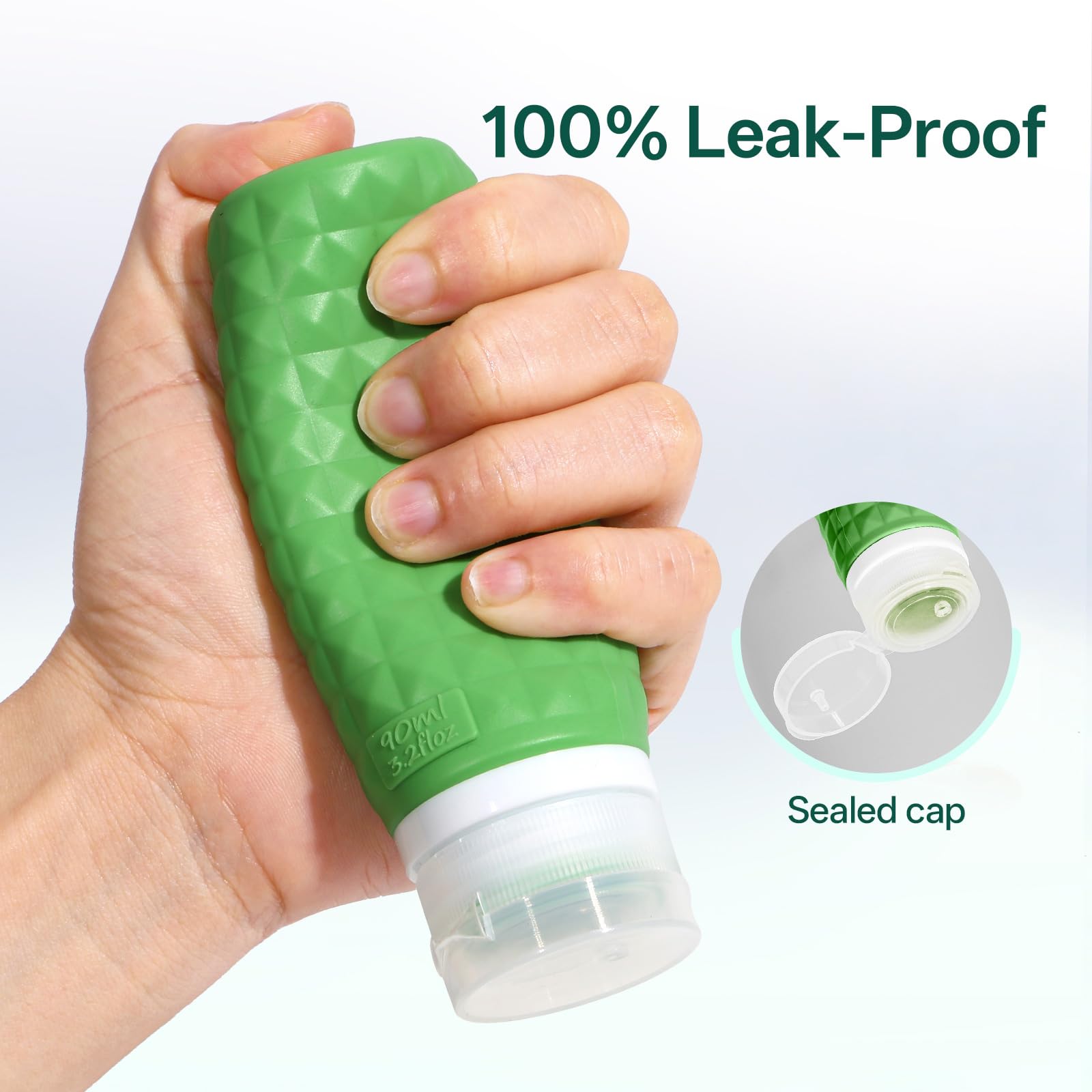 Firstfooby Travel Bottles for Toiletries, TSA Approved Travel Size Containers, Leak Proof Silicone Shampoo Bottles, Small Toiletry Containers with Clear Bag for Shampoo Conditioner Lotion