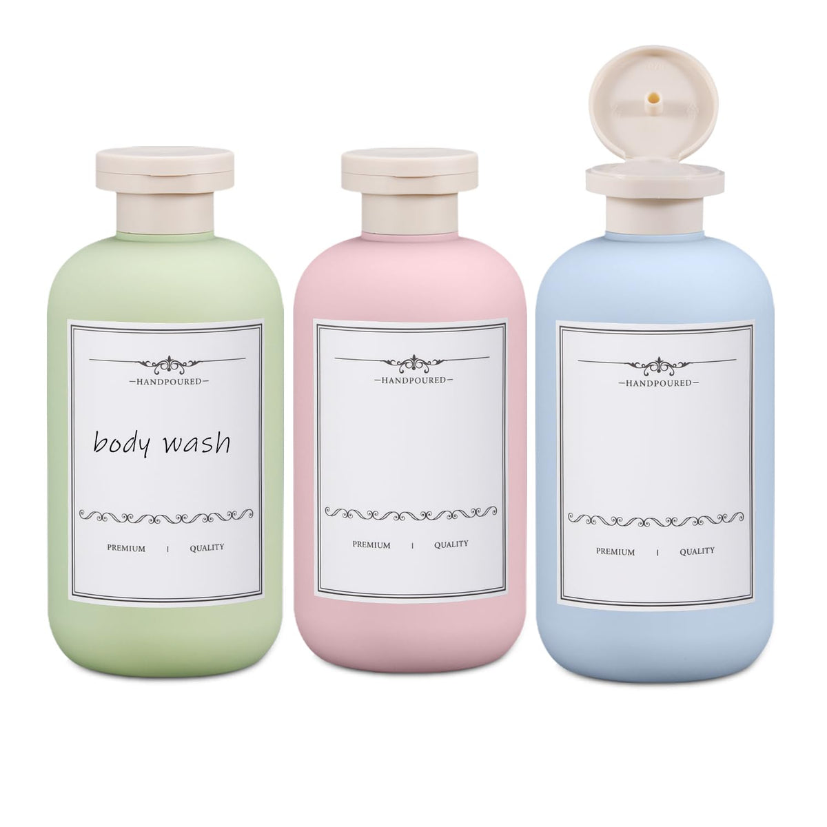 ASEVAT 6.7oz Sealed Plastic Travel Shampoo Bottles, Travel Shampoo and Conditioner Bottles Refillable, Empty Squeeze Bottle, Hand Soap Dispenser for Vacation, Gym, Home(BlueNavyGrey)