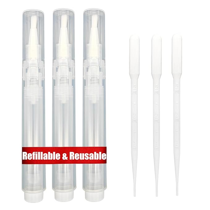 URGINO Cuticle Oil Pen, 3 Pack, Refillable (White)