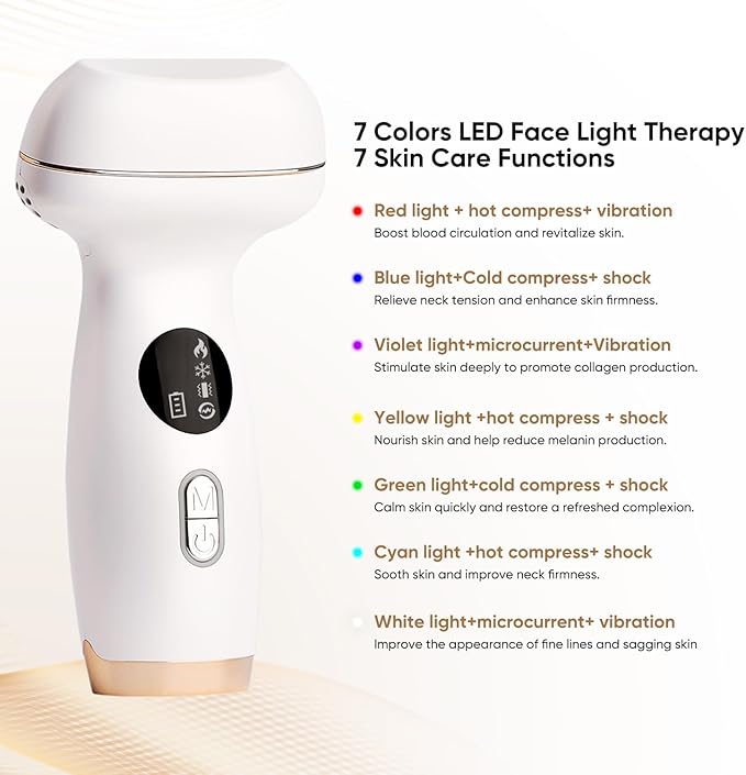 Kdune 7-in-1 Microcurrent Facial Device, Red Light Therapy Face Massager with Hot & Cold Gua Sha for Morning Depuffing & Daily Skin Care