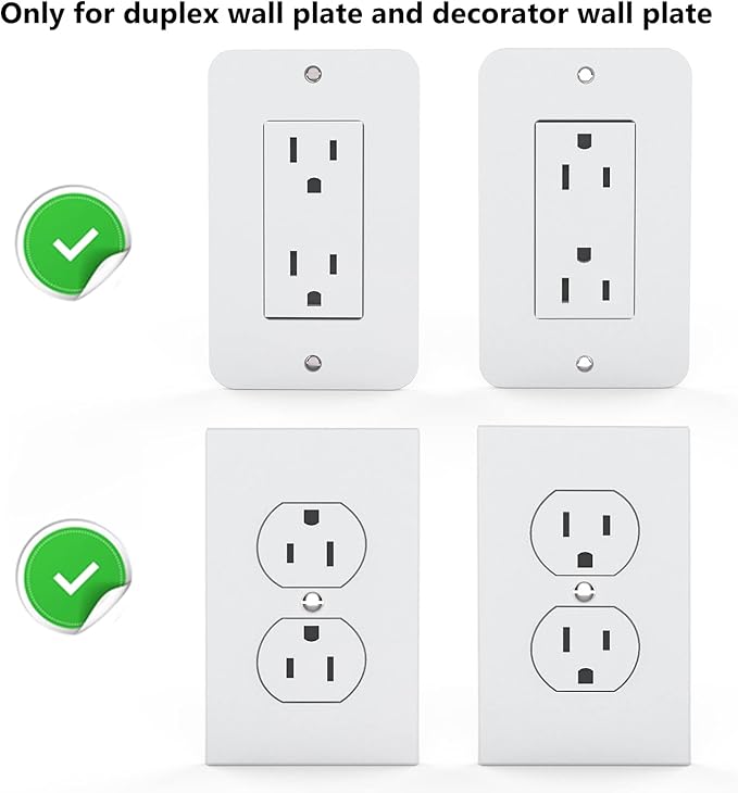 WALI Outlet Shelf Wall Holder, Bathroom Shelf up to 10lbs Standard Vertical Duplex Wall Organizer for Smart Home Decor Space Saving Power Tools, Toothbrush (OLS001-W), 1 Pack, White