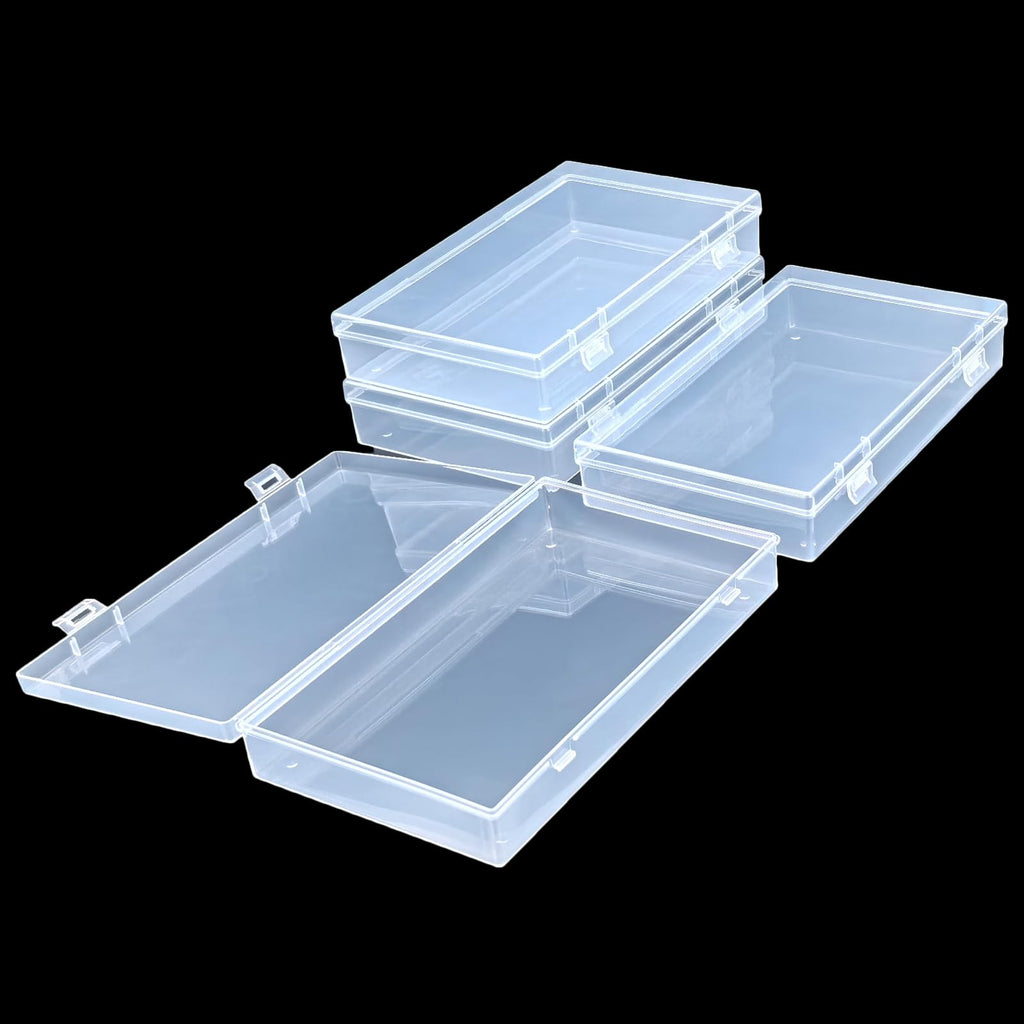 Thintinick 4 Pack Rectangular Clear Plastic Storage Containers