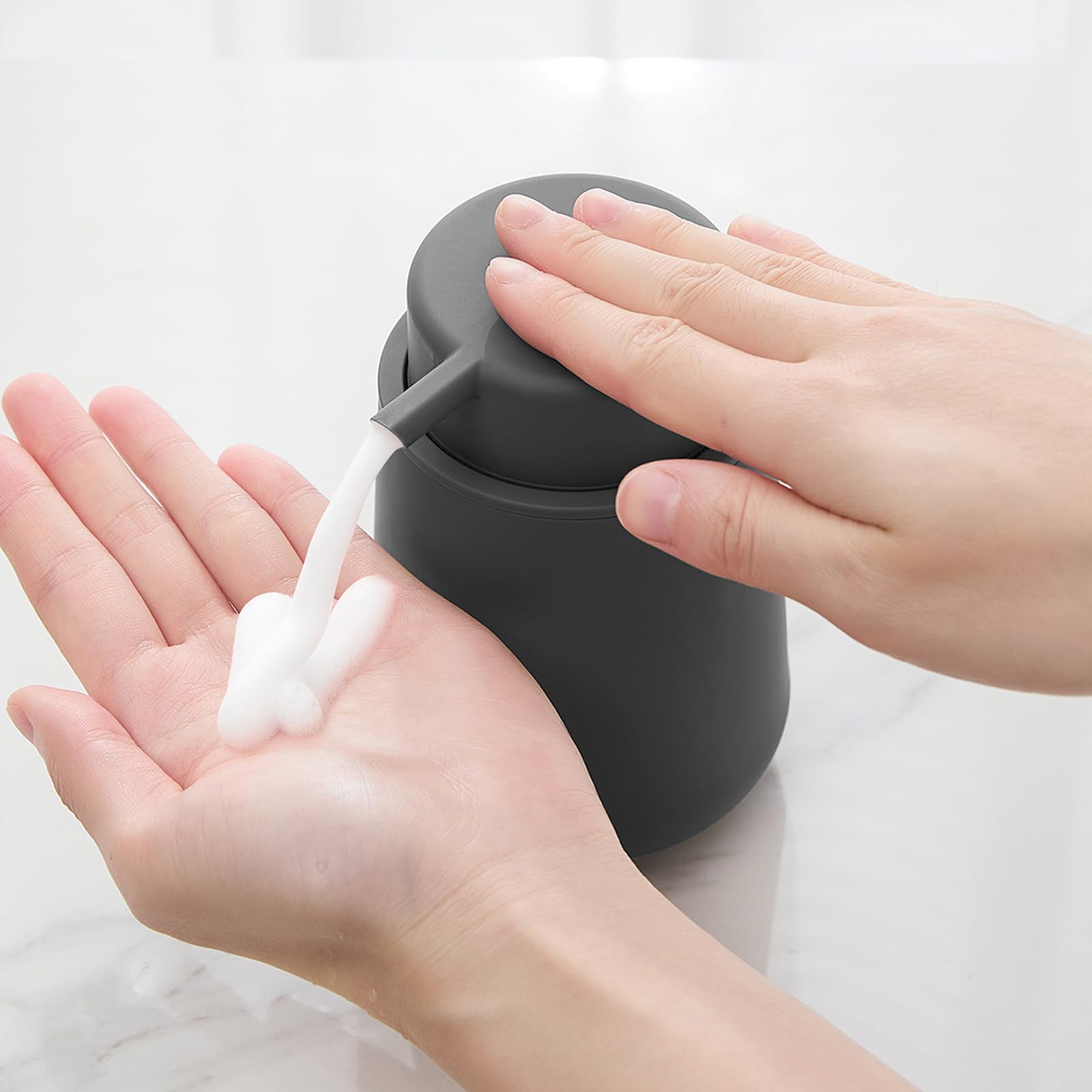YAUKPH Matte Gray Foaming Hand Soap Dispenser Plastic