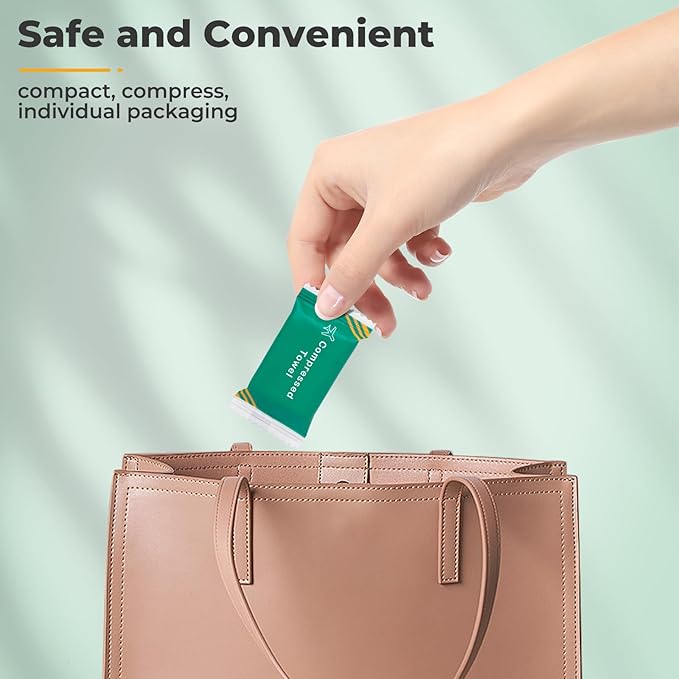 Disposable Compressed Towel Tablets, Disposable Face Compressed Towels Large Size Coin Tissue Portable Washcloth Reusable for Travel Camping Hiking Outdoor Sports Beauty Salon SPA 56 PCS