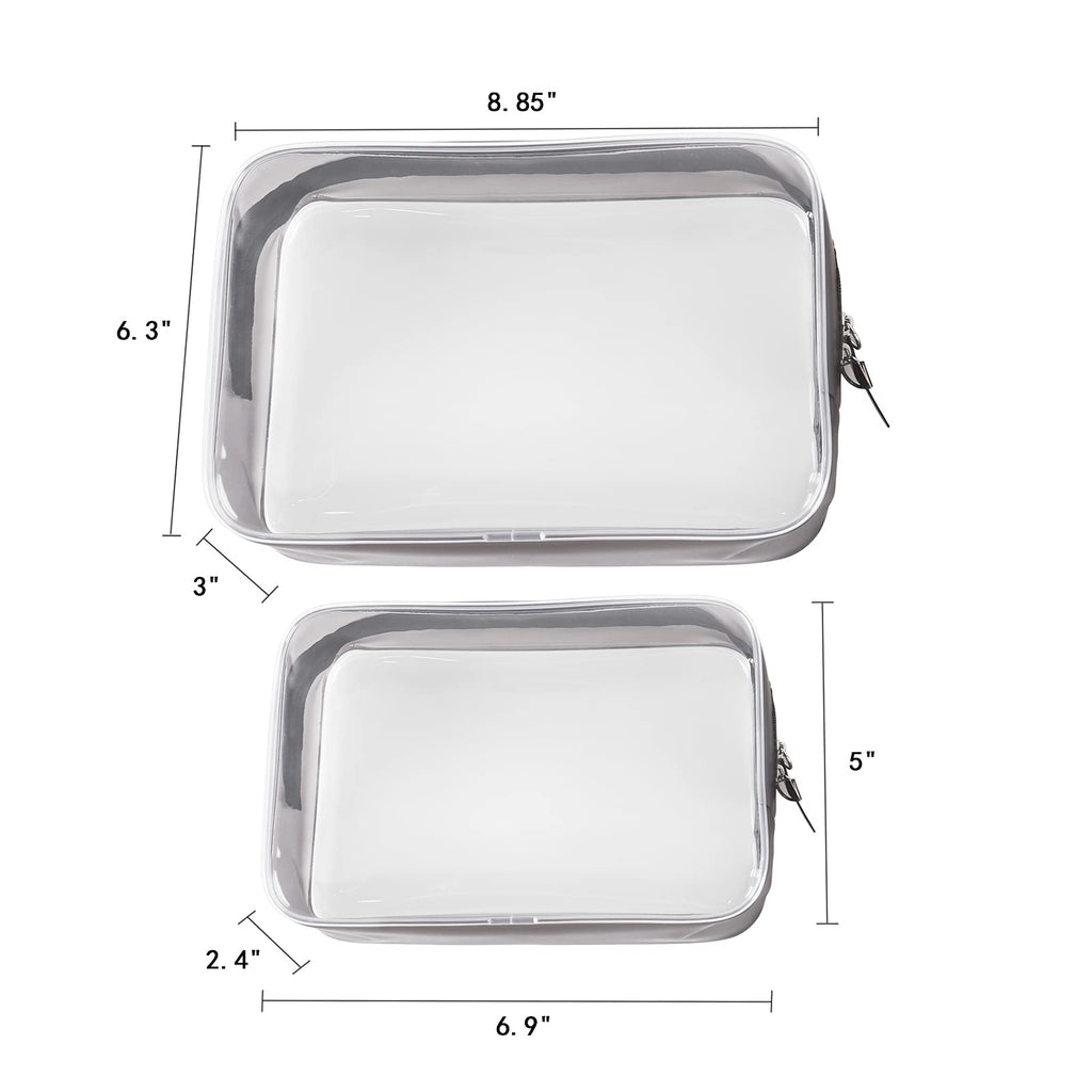 Buminee Clear Travel Bags for Toiletries, Lightweight Toiletry Bag, 2 Pack Multipurpose Transparent TSA Cosmetic Bag