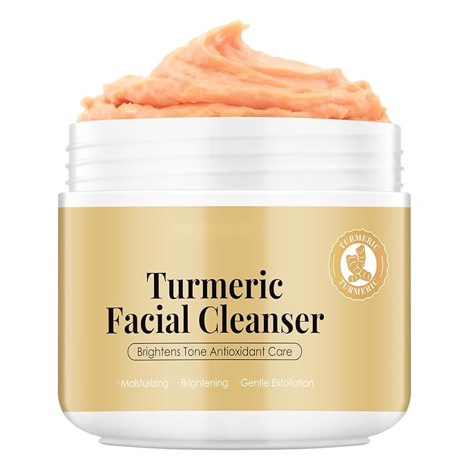 OUPEICHARM Turmeric Rice Mochi Face Cleanser Wash Cream,Moisturizing,Deep-Cleansing,Oil Control,Makeup Cleansing Balm for Women for All Skin Types（5.29oz）