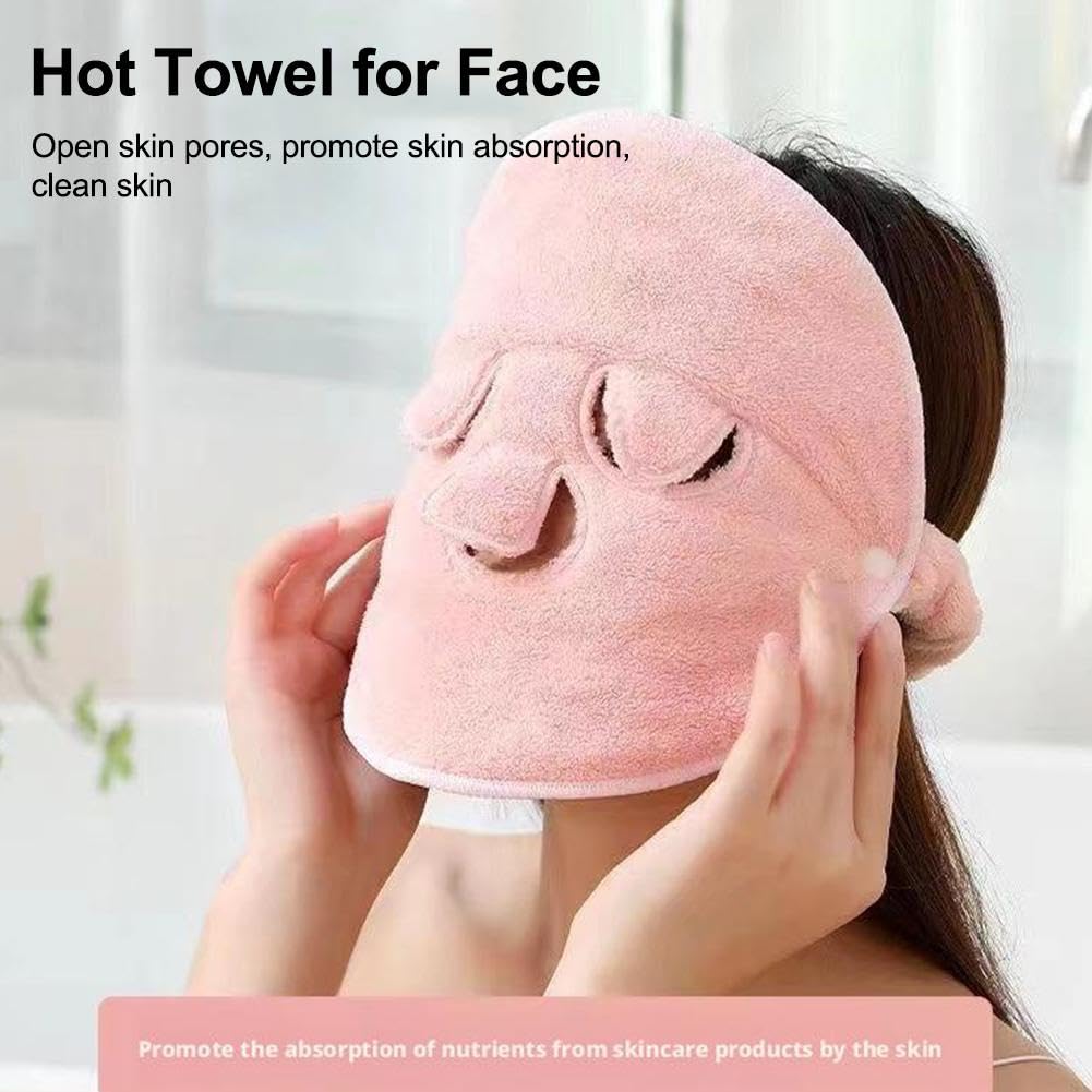 Face Steaming Towel,Hot Compress Face Towel Masks,Reusable Face Masks Skincare Facial Steamer Towel for Hot Cold Skin Care,Towel Steamer for Facials,Spa Towels Beauty Facial Towel for Women (B)