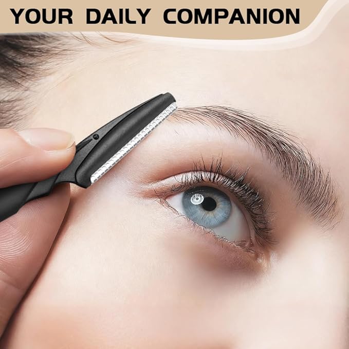 5-Piece Eyebrow Razor with White Bib Kit for Men & Women - Christmas Day Gift Professional Precision Brow Shaper