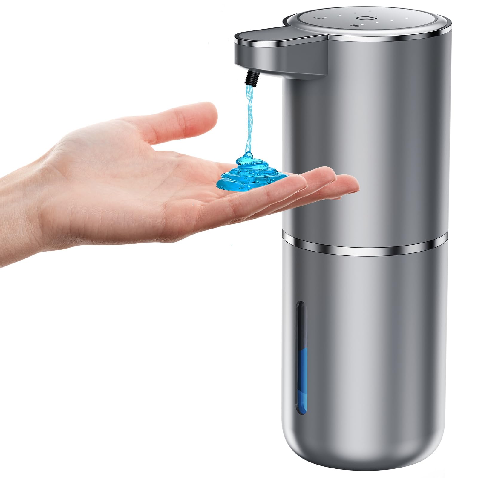 Fantictas Automatic Soap Dispenser Touchless Automatic Liquid Soap Dispenser 4 Adjustable 1500mAh Soap Dispensing Levels Wall Mount for Kitchen and Bathroom