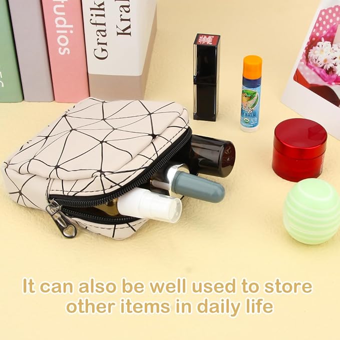 Desing Wish Sanitary Napkin Storage Bag, Menstrual Cup Pouch Nursing Pad Holder Tampon Bags Feminine Product Pouches Portable Period Kit Bag for Girls Women Ladies (Black)