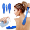 Foldable lotion applicator for back. Apply lotion to the back