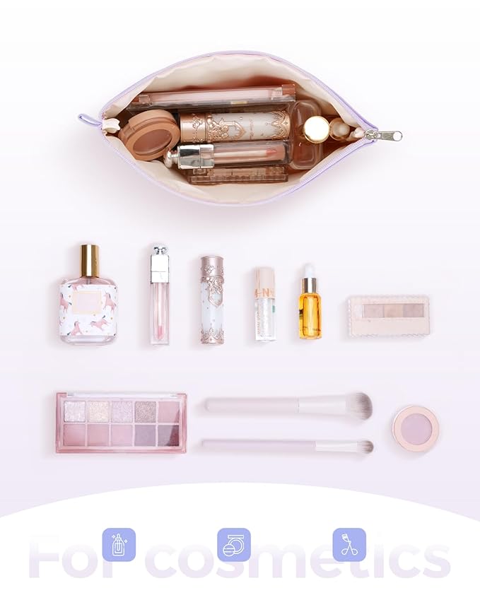 WANDF Small Makeup Bag for Purse, Small Cosmetic Bag for Women