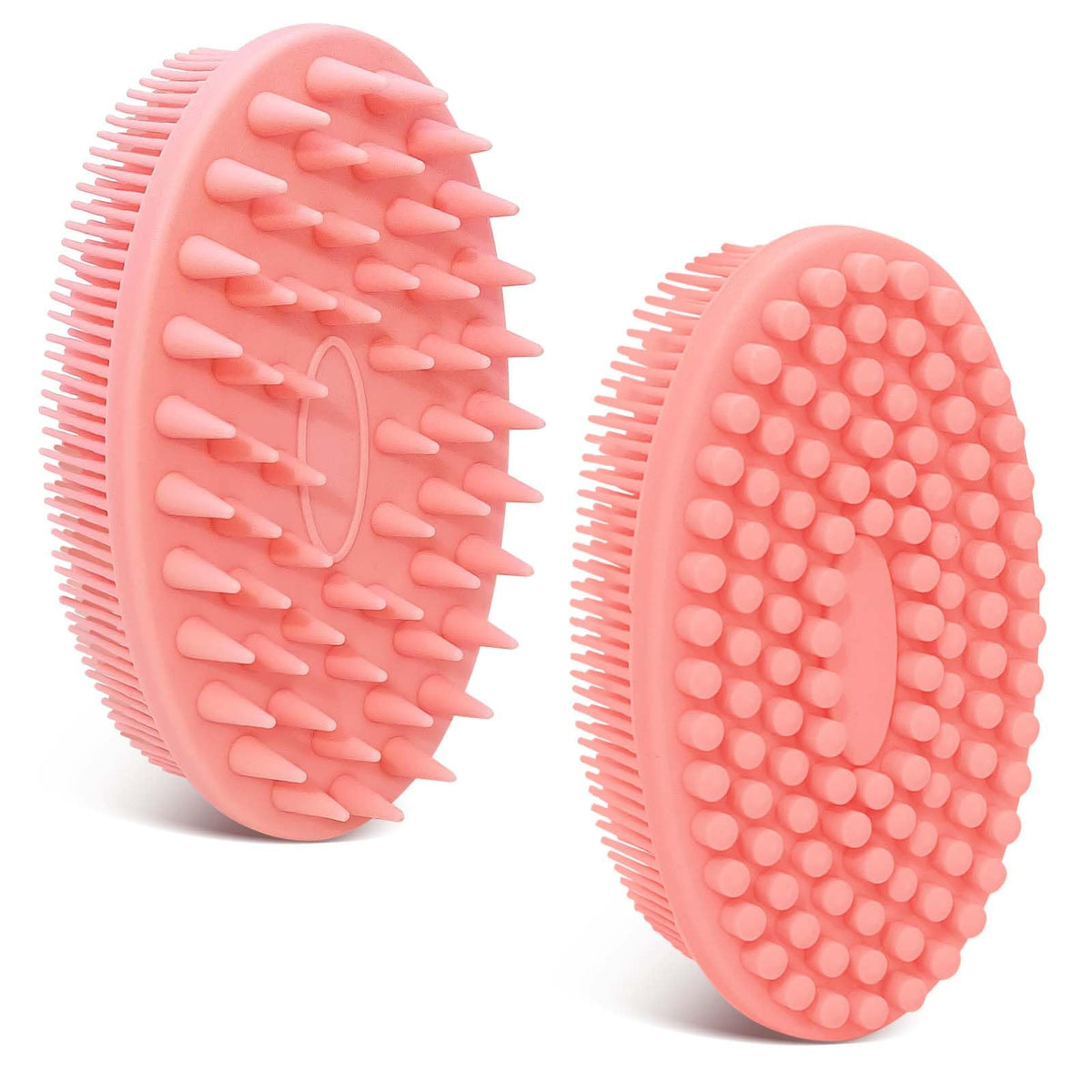 GEENOA Silicone Back Washer for Shower, Gentle Exfoliating Body & Back Scrubber with Handle, Silicone Loofah with Two Dual-Side & Replaceable Brush Heads(Green-Two Heads)