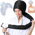 EXGYAN Net Plopping Cap for Drying Curly Hair, Adjustable Net Plopping Cap for Drying Curly Hair with Drawstring, Hair Dryer Bonnet, Plopping Cap Curly Hair for Women (Black 1)