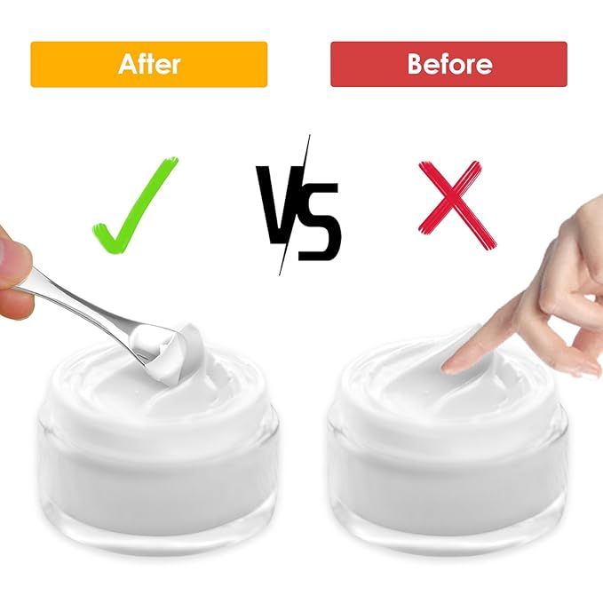 WY LIGHTING LEVEL 3Pcs Mini Skin Care Spoons Reusable Cosmetic Scoop Massage Metal Makeup Spatula Face Cosmetic Applicator Scoop Beauty Cosmetic Tool for Cream Lotions Moisturizers Mixing (3 Silver)