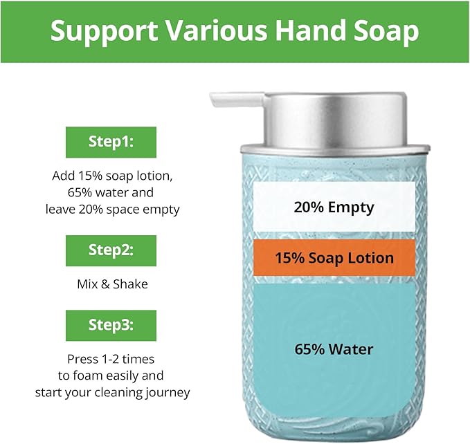 12OZ/350ML Ceramic Foaming Soap Dispenser Empty Hand Soap Dispenser Refillable Lotion Containers with Pump