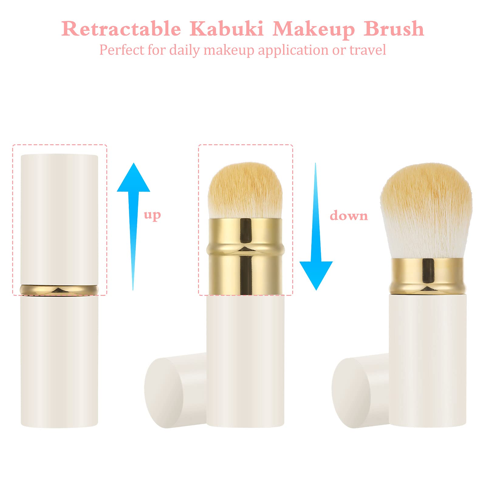 Retractable Makeup Brush, Travel Kabuki Face Blush Brush