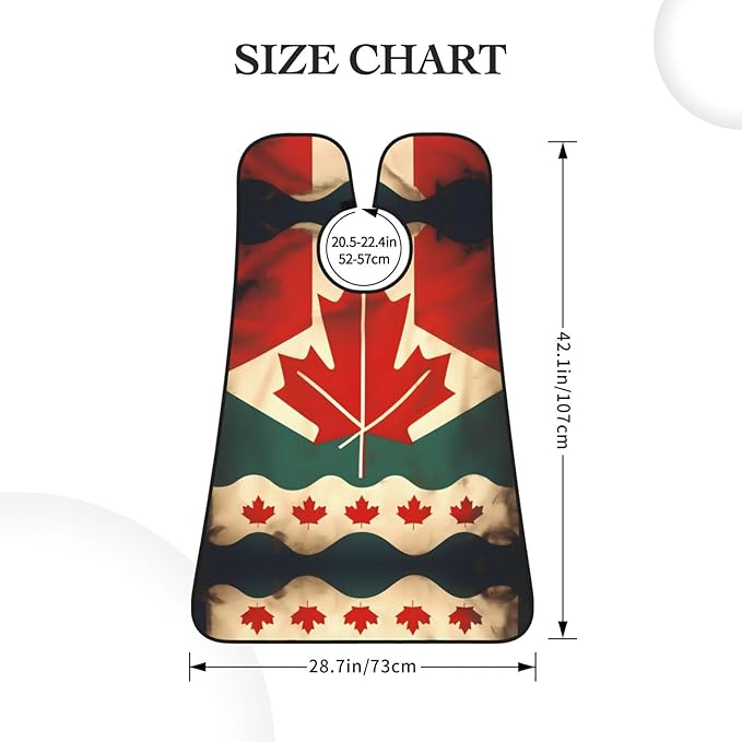 NOUZU Retro Canada Flag Print Beard Bib Apron For Men, Beard Hair Catcher For Men Shaving Trimming,Beard Cape Cloth