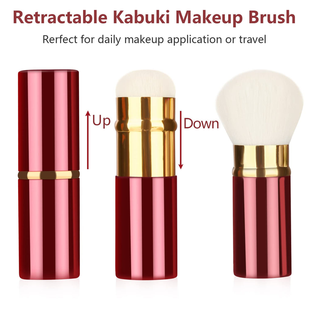 Retractable Makeup Brushes, Travel Face Kabuki Blush Brush