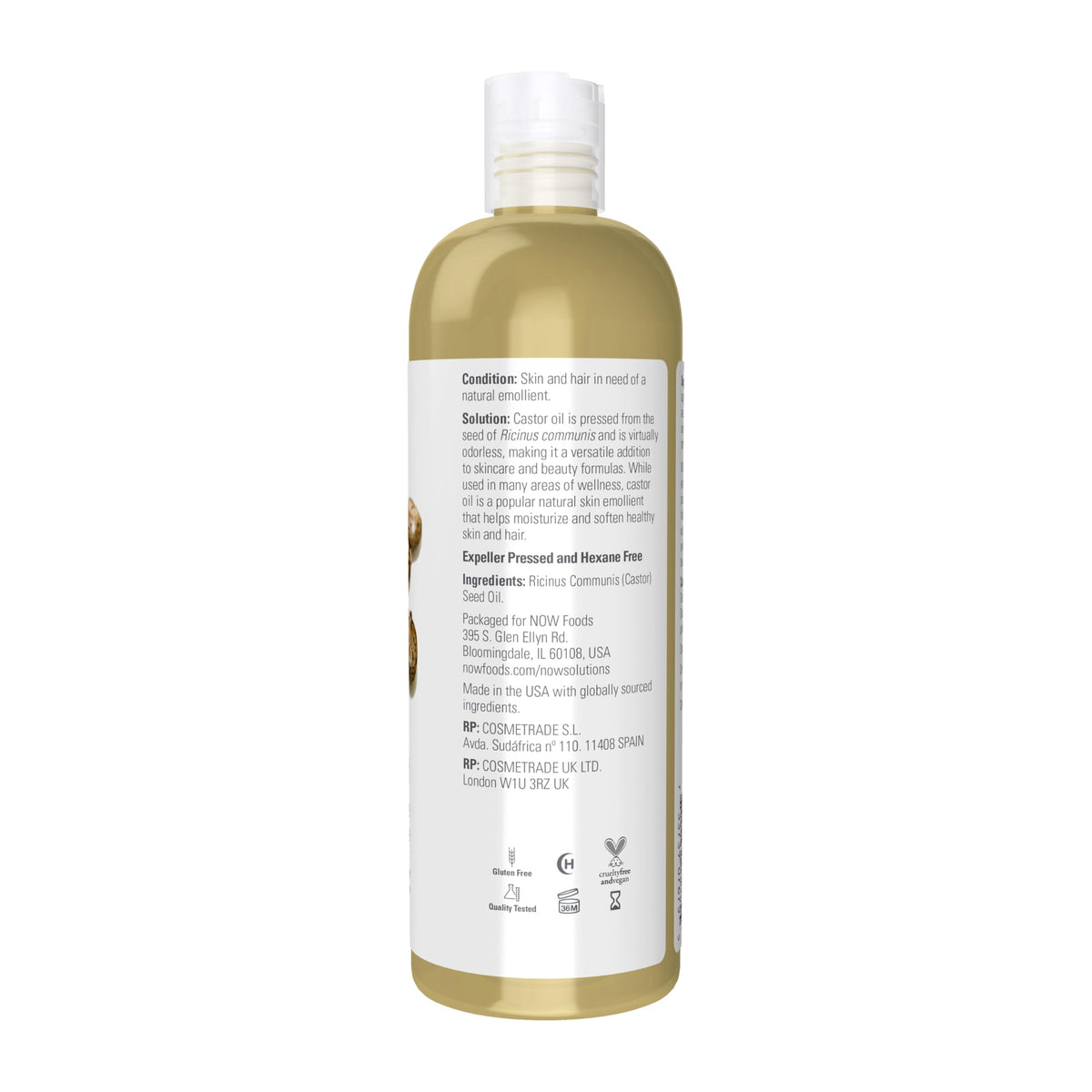 NOW Solutions, Castor Oil, Versatile Skin Care, Multi-Purpose, 16 fl. oz