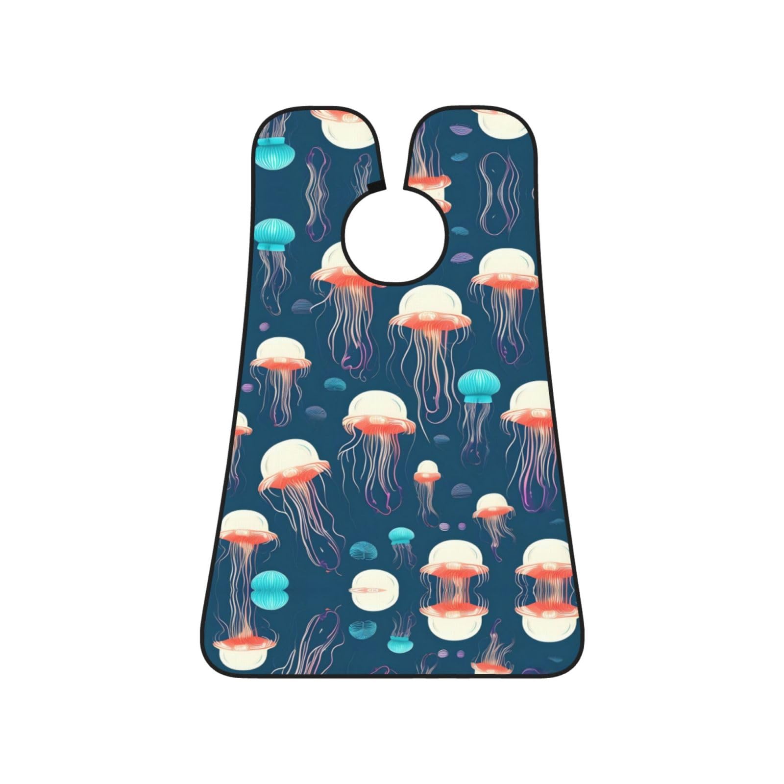 YQxwJL Jellyfish Pattern Print Beard Bib Shaving Apron, Beard Hair Trimming Cape Gift For Dad
