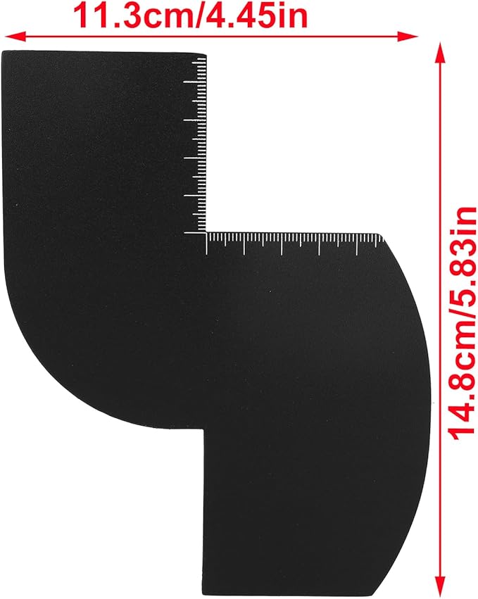 lasuroa Color Enhancement Barber Card, S Shape Black Hairline Tool Lineup Pencil Kit with Measurement Indicators Color Spray Edge Hair Line Up Card Essentials Supplies Accessories for Beard & Hair
