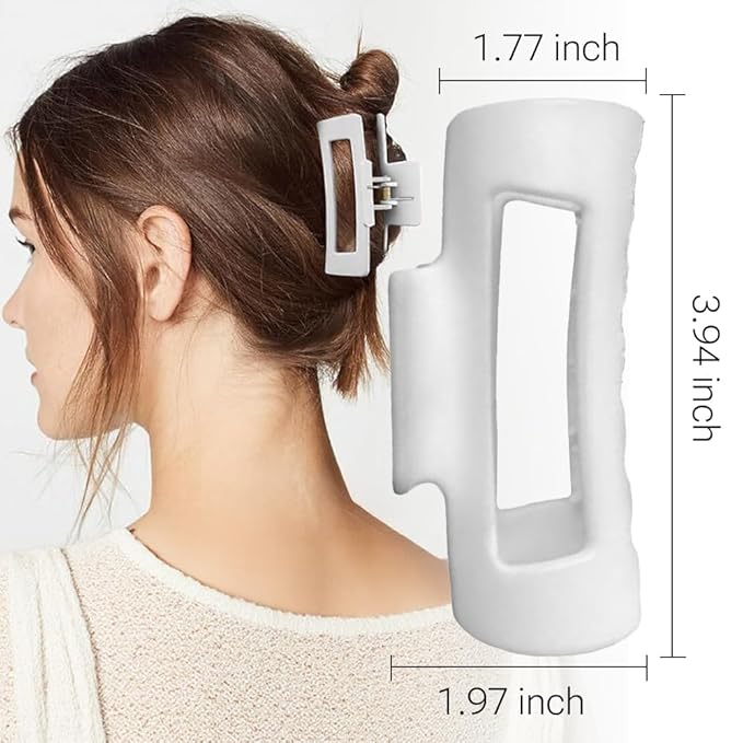 Fashion Hair Clips, Cloud Hair Pins for Women, 3.9 inch Hair Claw Clip for Thick/Fine/Thin/Curly Hairstyle, Khaki 3 Pack