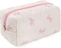 MZLUWM Floral Makeup Bag,Floral Quilted Make Up Bag,Large Cosmetic Bag,Fashionable Travel Makeup Pouch, Cute Portable Storage Bag,Puffy Coquette Makeup Bag, Attractive Quilted Pouch