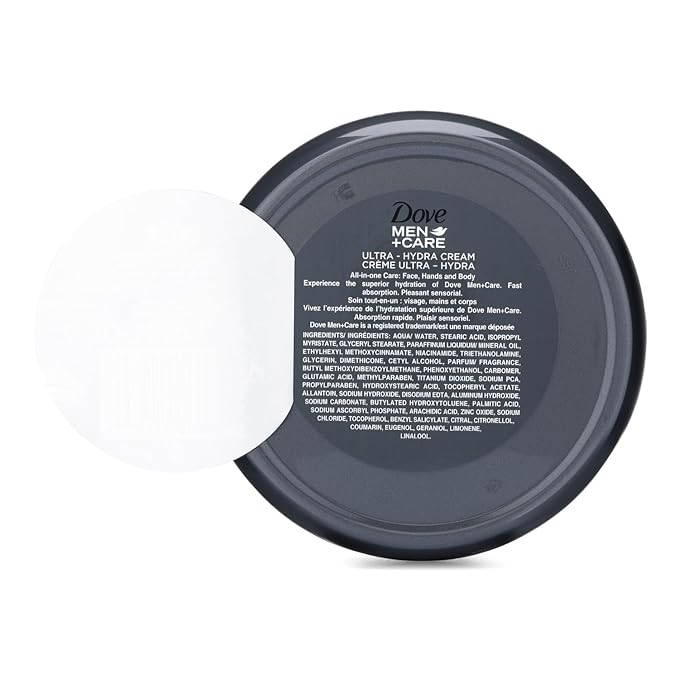 Dove Men+Care Ultra Hydra Cream, Face, Hands and Body care, All Skin Types, 4-Pack of 2.53 Oz Each