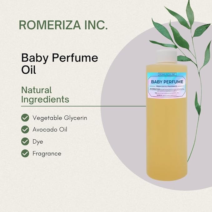 ROMERIZA INC. 128 Fl Oz Baby Perfume Fragrance Body Oil, Luxury Unisex Oil